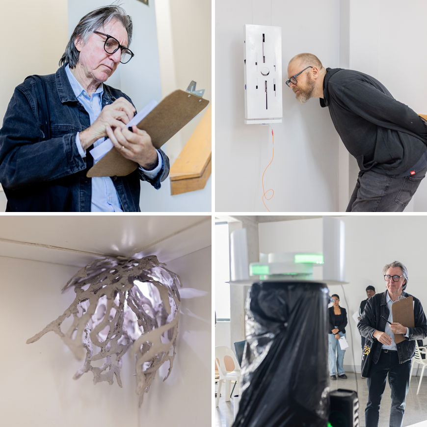 Artist-in-residence Fellow Dr Warrick Swinney (top-left)